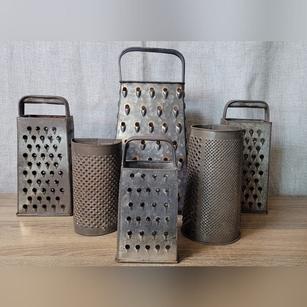 Vintage Metal Grater Set Candle Holder Decor - Picture 8 of 16